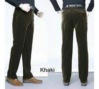 Uomo Spesso Velluto a Coste Corda Pantaloni Gamba Dritta Formali Classico Smart