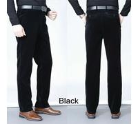 Uomo Spesso Velluto a Coste Corda Pantaloni Gamba Dritta Formali Classico Smart