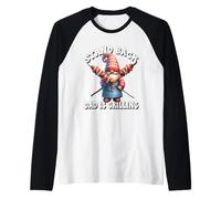 Uomo Stand Back Dad Is Grilling Funny Saying for Men Grill GNOME Maglia con Maniche Raglan