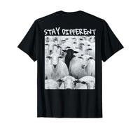 Uomo Stay Different Be Unique Sheep Graphic con Una Pecora Nera Maglietta