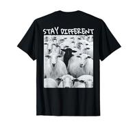Uomo Stay Different Be Unique Sheep Graphic con Una Pecora Nera Maglietta