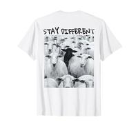 Uomo Stay Different Be Unique Sheep Graphic con Una Pecora Nera Maglietta