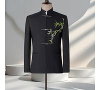 Uomo Stile Cinese Colletto Verticale Suit Host Performance Costume Giacca Blazer