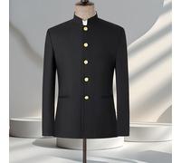 Uomo Stile Cinese Colletto Verticale Suit Host Performance Costume Giacca Blazer