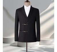 Uomo Stile Cinese Colletto Verticale Suit Host Performance Costume Giacca Blazer