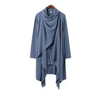 Uomo Stile Etnico Cinese Ttang Abito Top Manica Lunga Cotone Lino Hanfu Mantella