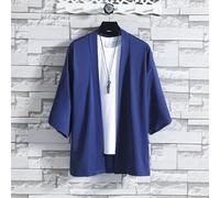 Uomo Stile Kimono Mantello Cardigan Estate Haori Beach Camicia Giapponese Design