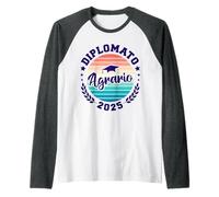 Uomo Studente Diplomato 2025 Istituto Agrario Diploma di Maturità Maglia con Maniche Raglan