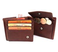 Uomo Super Soft Marroncino Vera Pelle Porta Carte di Credito Portafoglio Da