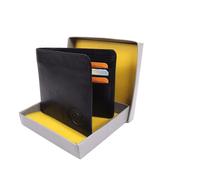 Uomo Super Soft Qualità Vera pelle Nera Portafoglio Porta Carte di Credito Boxed