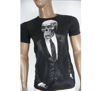 Uomo T-Shirt Blackrock Teschio Vintage Estate Manica Corta Nero Tgl S