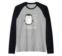 Uomo T-shirt pinguino - Solo un ragazzo che ama i pinguini Maglia con Maniche Raglan