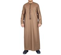 Uomo Thobe Emirati Islamico Abbigliamento Jubba Vestaglia Mussulmano Eid Ramadan