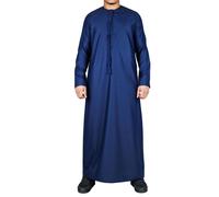 Uomo Thobe Emirati Islamico Abbigliamento Jubba Vestaglia Mussulmano Eid Ramadan