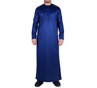 Uomo Thobe Vestaglia Raso Emirati Islamico Abbigliamento Jubba Ramadan Eid