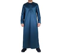 Uomo Thobe Vestaglia Raso Emirati Islamico Abbigliamento Jubba Ramadan Eid