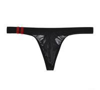 Uomo Through Jockstrap con sacchetto Vita Profonda G-String Tanga Slip Intimo in seta di ghiaccio traspirante trasparente per tutti i giorni e lo sport Taglia L-2XL (L Nero)