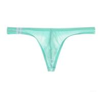 Uomo Through Jockstrap con sacchetto Vita Profonda G-String Tanga Slip Intimo in seta di ghiaccio traspirante trasparente per tutti i giorni e lo sport Taglia L-2XL (2XL azzurro chiaro)