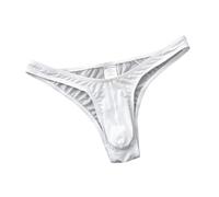 Uomo Tinta Unita Tanga Uomini Intimo Stimolante Sexy Thong Mens G-String Maschile Traspirante Mutande Elephant Bulge, bianco, XL