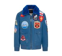 Uomo Topgun Blu Pelle Giacca Tom Cruise di Pecora Collo Maverick A2 Bombardiere