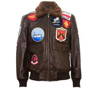 Uomo Topgun Pelle Giacca Tom Cruise Marrone di Pecora Collare Maverick A2 Bomber