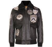 Uomo Topgun Pelle Nero Giacca Tom Cruise di Pecora Colletto Maverick A2 Bomber