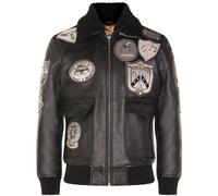 Uomo Topgun Pelle Nero Giacca Tom Cruise di Pecora Collo Maverick A2 Bombardiere