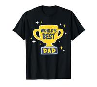 Uomo Trendy Apparel Father's Day World's Best Dad Gold Trophy Maglietta