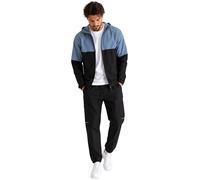 Uomo Tuta IN Tessuto Set Elasticizzato Zip Giacca Ammanettato Pantaloni Completo