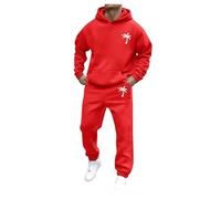 Uomo Tuta Sportiva 2 Pezzi Completa Jogging Set Suit Tracksuit Felpata Leggero Invernale Felpa E Pantaloni Fitness Da Casa con cappuccio per autunno inverno