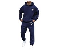 Uomo Tuta Sportiva 2 Pezzi Completa Jogging Set Suit Tracksuit Felpata Leggero Invernale Felpa E Pantaloni Fitness Da Casa con cappuccio per autunno inverno