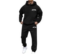 Uomo Tuta Sportiva 2 Pezzi Completa Set Tracksuit Felpa moderna da uomo/completo sportivo Stile Streetwear Maniche Lunghe Felpe con Cappuccio e Pantaloni per il tempo libero,