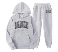 Uomo Tuta Sportiva 2 Pezzi Da Lavoro E Donna Invernale Y2K Slim Fit Tinta Unita Jogging Felpa con Cappuccio Pantaloni per il tempo libero,