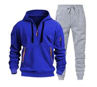 Uomo Tuta Sportiva 2 Pezzi Tute Sportive Eleganti Comodi Set Tracksuit Felpa Taglie Forti Casual Abbigliamento Jogging Slim Fit Tinta Unita Con Cappuccio e Pantaloni Da Ragazzi Uomi