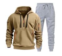 Uomo Tuta Sportiva 2 Pezzi Tute Sportive Eleganti Comodi Set Tracksuit Felpa Taglie Forti Casual Abbigliamento Jogging Slim Fit Tinta Unita Con Cappuccio e Pantaloni Da Ragazzi Uomi
