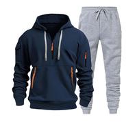Uomo Tuta Sportiva 2 Pezzi Tute Sportive Eleganti Comodi Set Tracksuit Felpa Taglie Forti Casual Abbigliamento Jogging Slim Fit Tinta Unita Con Cappuccio e Pantaloni Da Ragazzi Uomi