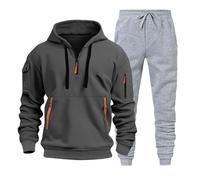 Uomo Tuta Sportiva 2 Pezzi Tute Sportive Eleganti Comodi Set Tracksuit Felpa Taglie Forti Casual Abbigliamento Jogging Slim Fit Tinta Unita Con Cappuccio e Pantaloni Da Ragazzi Uomi