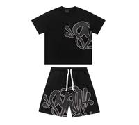 Uomo Tuta Sportiva Syna World, Cotton Tee,Summer Shorts, Stampa in Schiuma, Set Felpa Casual,Top E Pantaloncini S-3XL