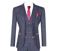 Uomo Tweed a Spina di Pesce Abito 3 Pezzi Blu Navy Peaky Blinders 1920s Telo Fit