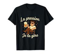 Uomo Umorismo Birra Pressione Io Gestire Regalo Amanti della Birra Maglietta