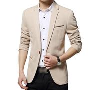 Uomo Un Pulsante Matrimonio Ufficio Cappotto Sportivo Giacca da Sposa Slim Fit Blazer Giacca leggera per gli Uomini, cachi., 4XL