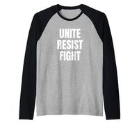 Uomo Unite Resist Fight Civil Rights Human Social Justice Protest Maglia con Maniche Raglan