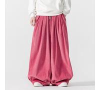 Uomo Velluto a Coste Pantaloni Larghi Elastico Vita Hip Hop Larga Casual Wushu