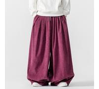 Uomo Velluto a Coste Pantaloni Larghi Elastico Vita Hip Hop Loose Casual Wushu