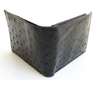 Uomo Vera Pelle Portafogli Goffrato Struzzo Stampa Cowboy Stile Western