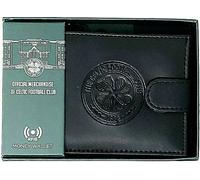 UOMO Vera Pelle Portafoglio RFID Anti Frode Soldi Denaro Id Card Impressa Crest