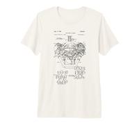 Uomo Vintage Engine Block Blueprint Diagram - Men's Car Graphic Maglietta Premium