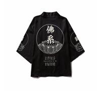 Uomo Vintage Kimono Giacca Larga Giacca Giacca Cardigan Stampa Giapponese