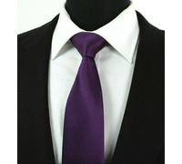 Uomo Viola Prugna Twill 8.5cm Tinta Unita Cravatta Tessuta Matrimonio Raso Seta