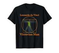 Uomo Vitruviano di Leonardo da Vinci Artista Geometrico Maglietta